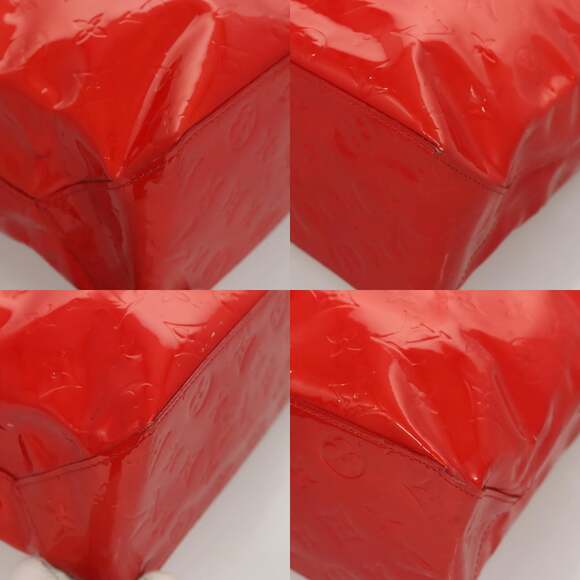 LOUIS VUITTON Monogram Vernis Reade MM Hand Bag Red Rouge M91086 - Picture 10 of 12